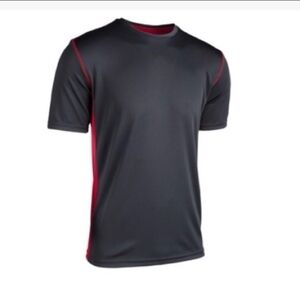 Zorrel Men's Block Active T-Shirt Black and red